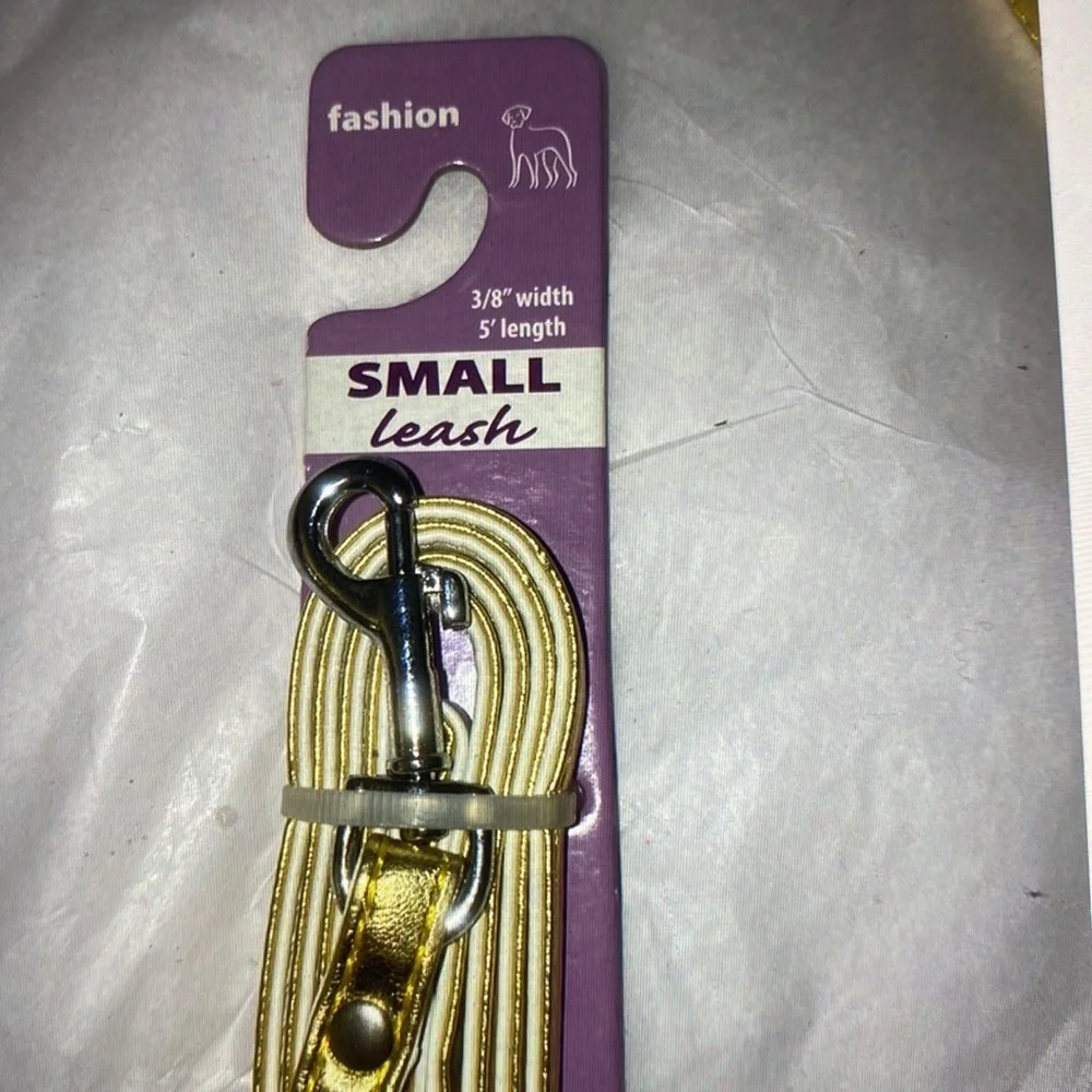 New dog leash gold rhinestone small dog.